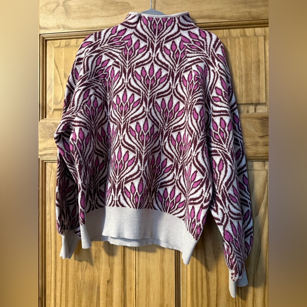 Anthropologie Mauve-Pink Textured Knit Sweater